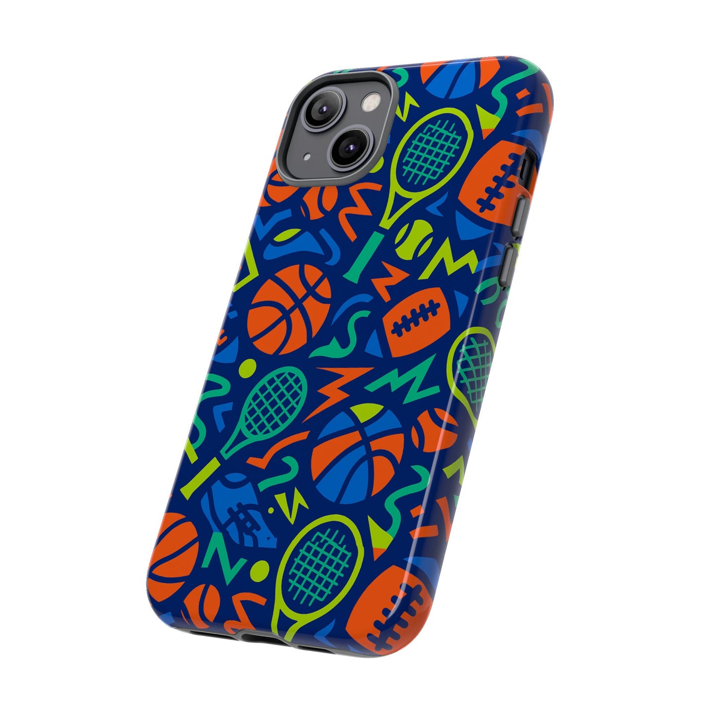 vibrant 3d sports pattern protective phone case for unisex – colourful accessory for stylish protection compatible with iphone 13, 14, 15 & 16 – all models including pro, pro max & plus