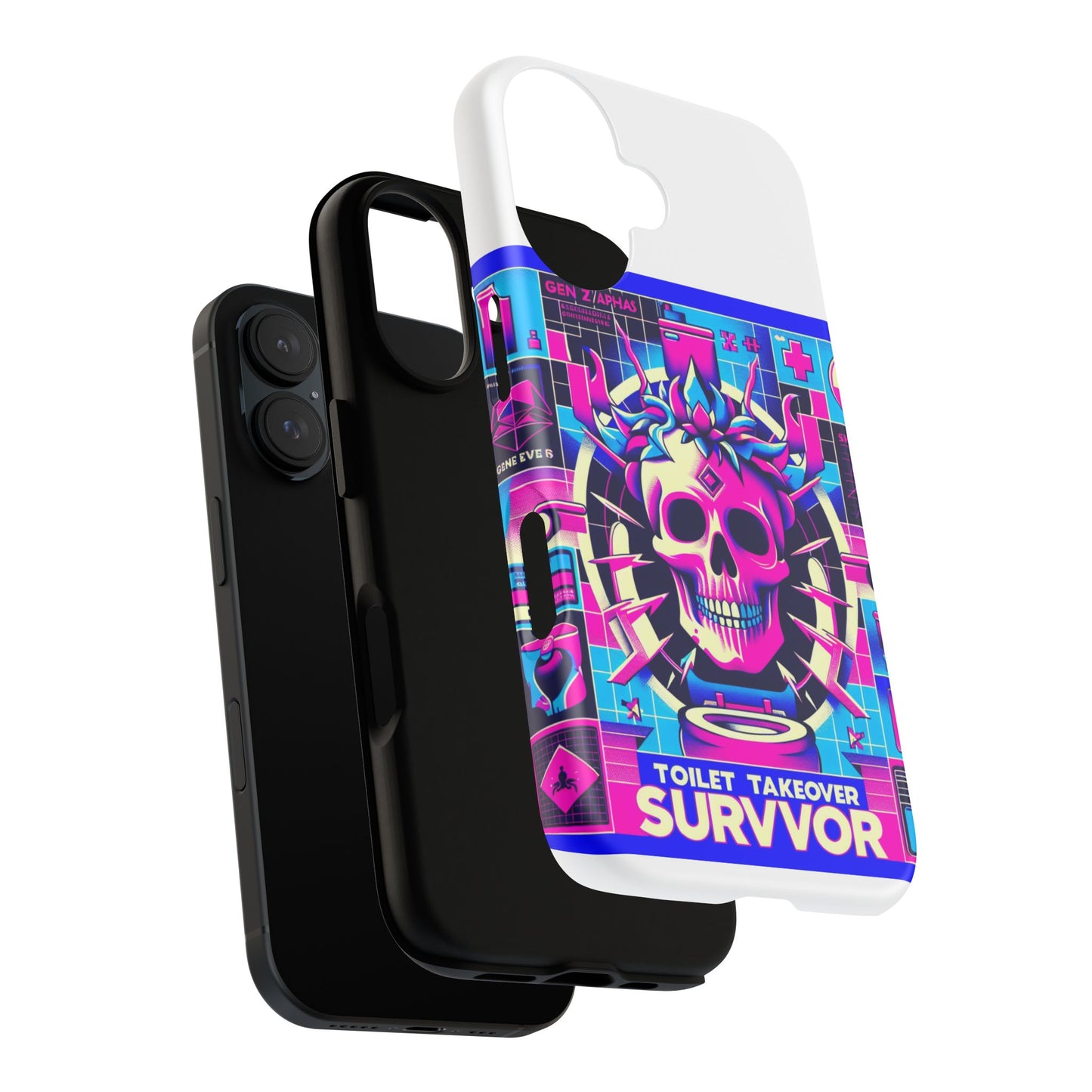 toilet takeover survivor 3d wrap protective phone case for anime and comic fans, shock absorbing tpu silicone, uv protected, stylish design, gift for birthdays and holidays