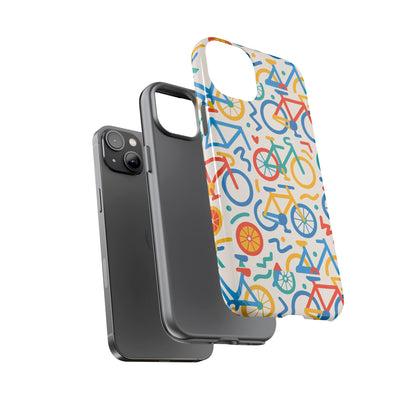 Vibrant 3D Bicycle Print Protective Phone Case – Colourful Unisex Accessory for Style and Fun – Compatible with iPhone 13, 14, 15 & 16 – All Models Including Pro, Pro Max & Plus
