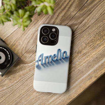 Coolname Amelia Blue Anime Inspired 3D Wrap Phone Case for Women and Teens Shockproof TPU Cover with Vivid Design and UV Protection