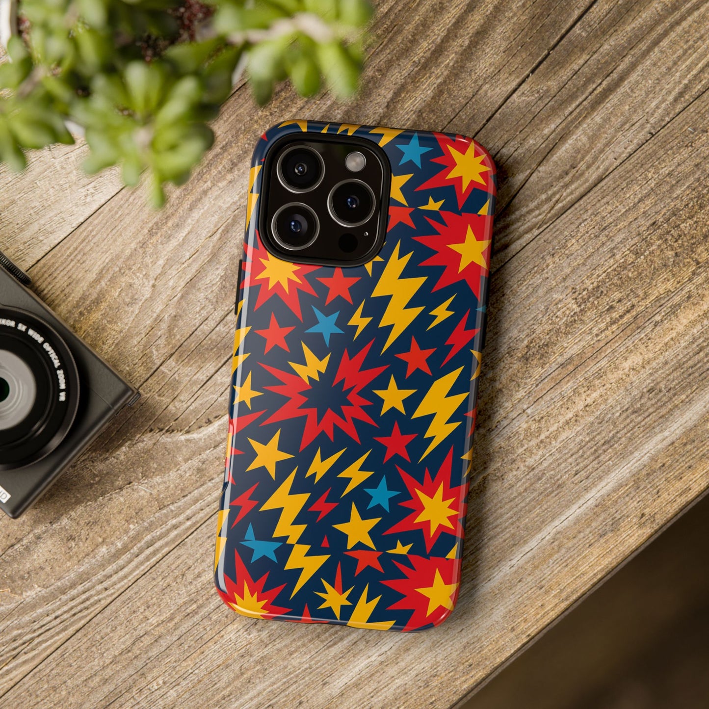 vibrant 3d superhero phone case with colourful lightning design for men and women, stylish protection compatible with iphone 13, 14, 15 & 16 – all models including pro, pro max & plus
