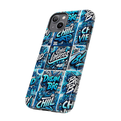 Blue Pattern Image 27 Phone Case for Mobile Phones Shockproof Protective Cover with 3D Wrap Design Anime Comic Style for Men Women and Teenagers