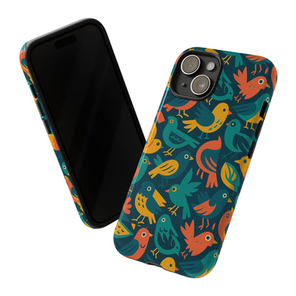 Multicolour Bird Pattern 3D Wrap Protective Phone Case – Vibrant Accessory for Self-Expression Compatible with iPhone 13, 14, 15 & 16 – all models including Pro, Pro Max & Plus