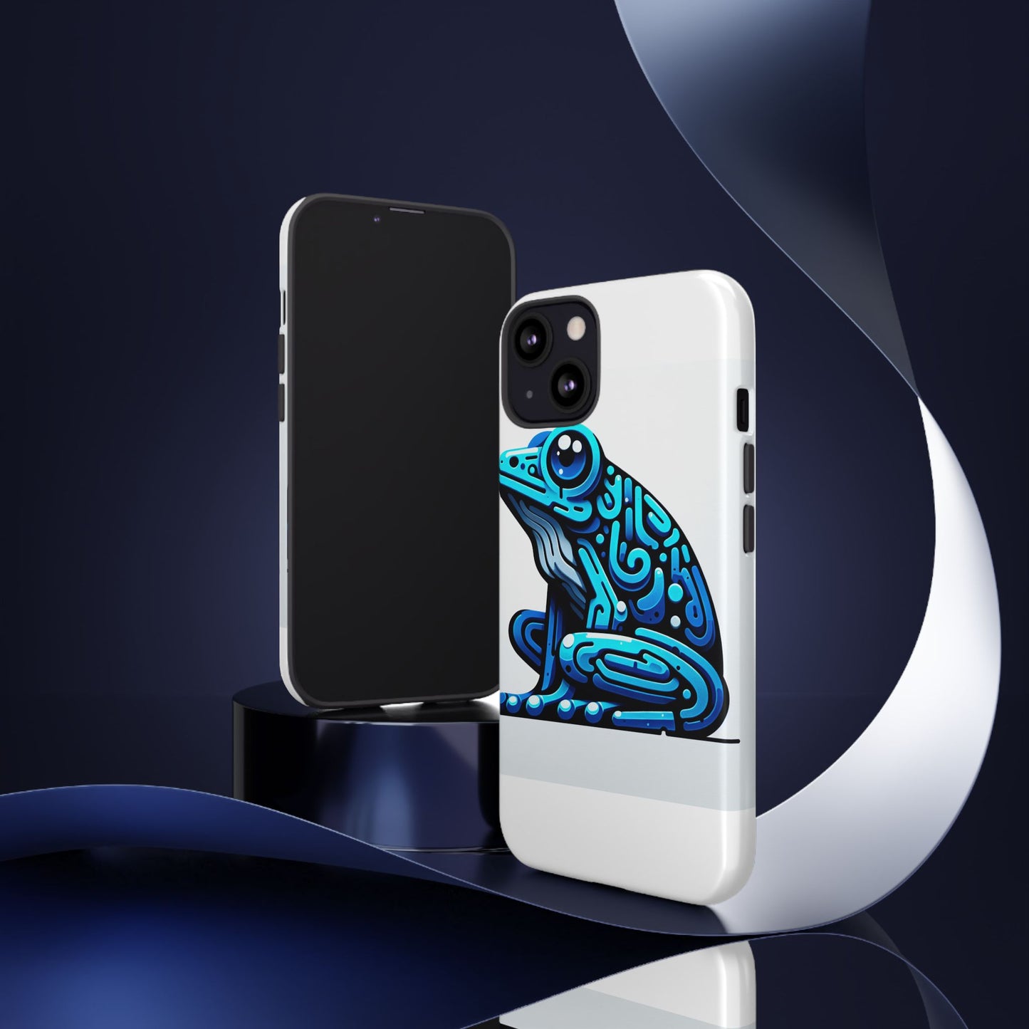 vibrant blue frog 3d wrap phone case for unique accessories retro style compatible with iphone 13, 14, 15 & 16 – all models including pro, pro max & plus