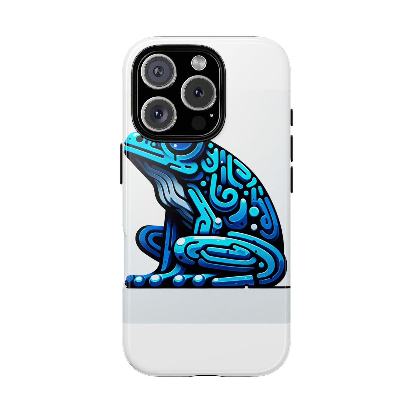 vibrant blue frog 3d wrap phone case for unique accessories retro style compatible with iphone 13, 14, 15 & 16 – all models including pro, pro max & plus