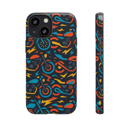 Multicolour 3D Wrap Phone Case with Fun Motorcycle Design, Stylish Protective Accessory for Men and Women, Compatible with iPhone 13, 14, 15 & 16 – all models including Pro, Pro Max & Plus