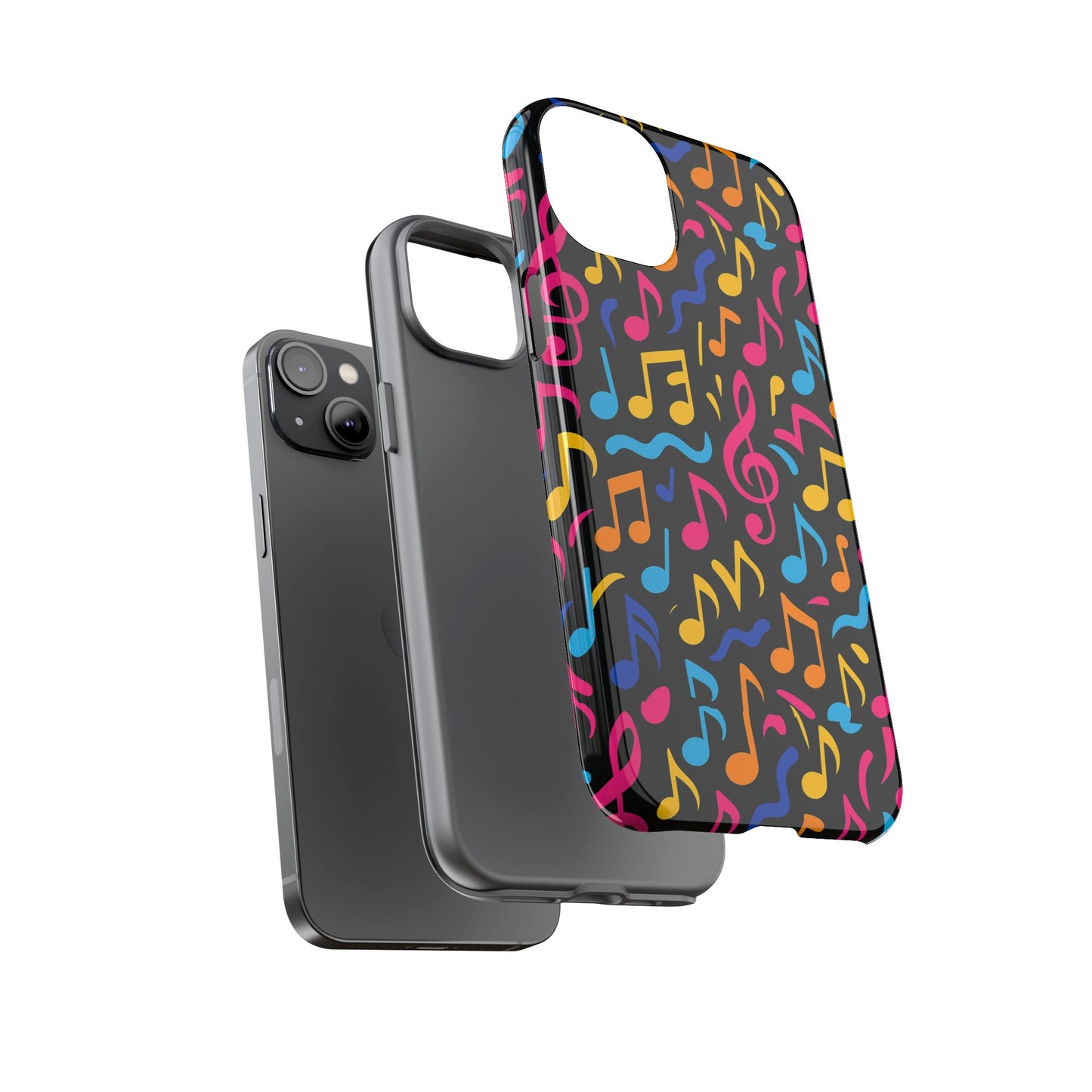 vibrant music themed phone case with colourful 3d design – stylish protection for music lovers – compatible with iphone 13, 14, 15 & 16 – all models including pro, pro max & plus