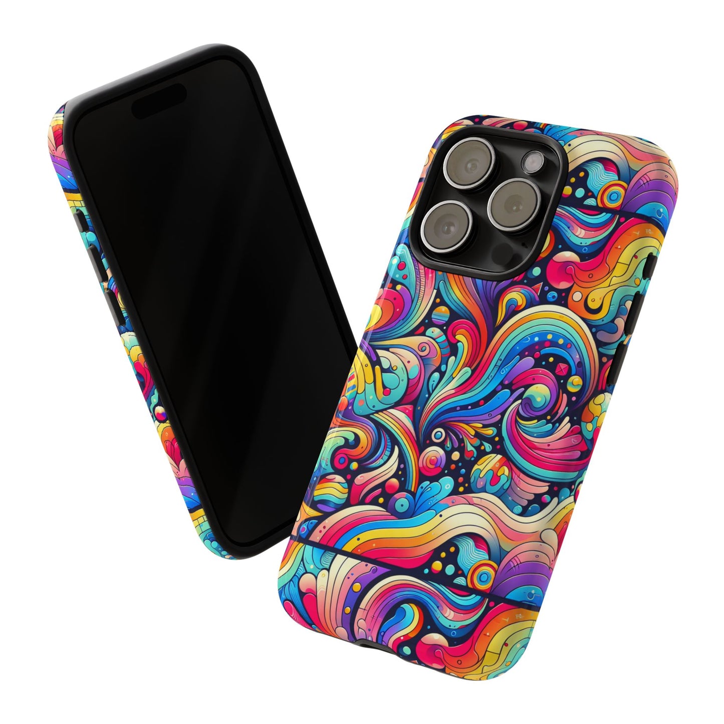 pattern image 2 vibrant 3d phone case for anime and comic fans with abstract art design compatible with iphone 13, 14, 15 & 16 – all models including pro, pro max & plus