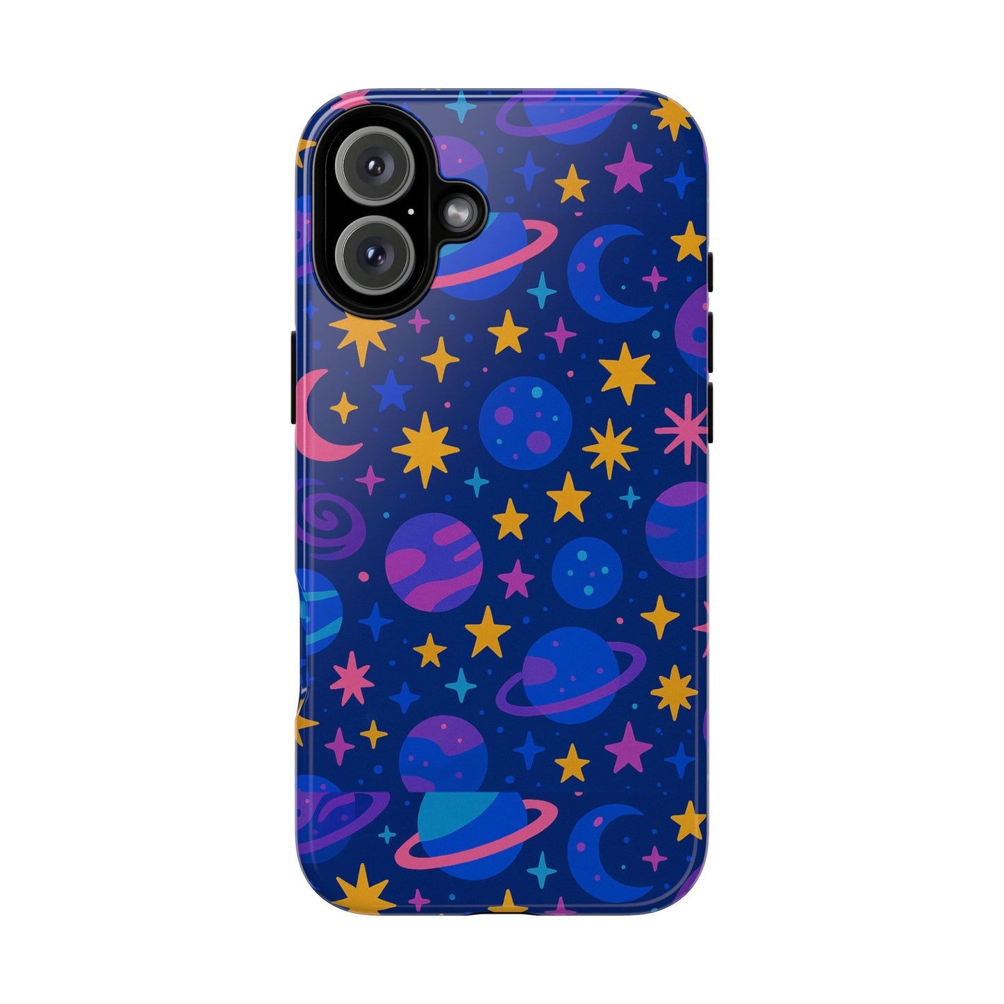 vibrant space theme protective phone case for unisex – colourful 3d design fashion accessory compatible with iphone 13, 14, 15 & 16 – all models including pro, pro max & plus