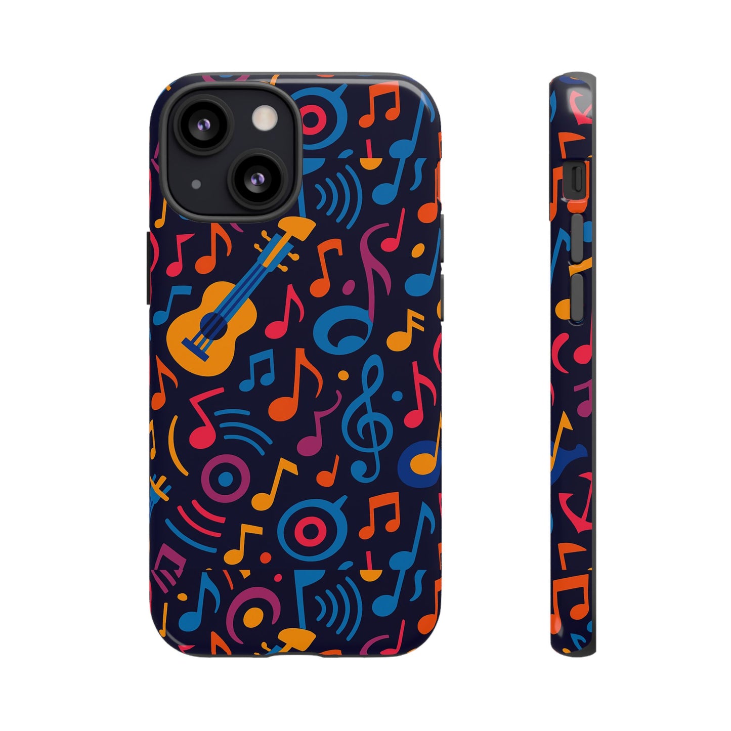 vibrant 3d music design protective phone case for music lovers stylish accessory compatible with iphone 13, 14, 15 & 16 – all models including pro, pro max & plus