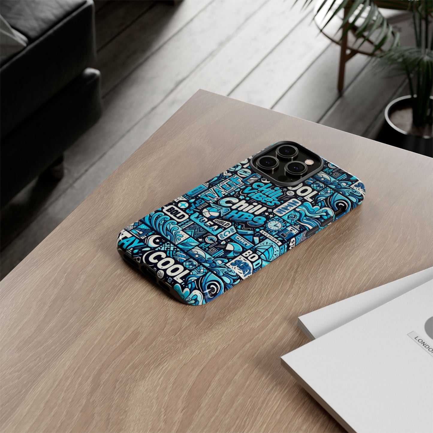 vibrant 3d wrap protective phone case with colourful chill vibes design – unique style accessory for self-expression compatible with iphone 13, 14, 15 & 16 – all models including pro, pro max & plus