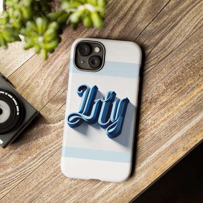 Vibrant 3D Blue Alphabet Protective Phone Case Stylish Accessory for Creative Individuals Compatible with iPhone 13, 14, 15 & 16 – all models including Pro, Pro Max & Plus