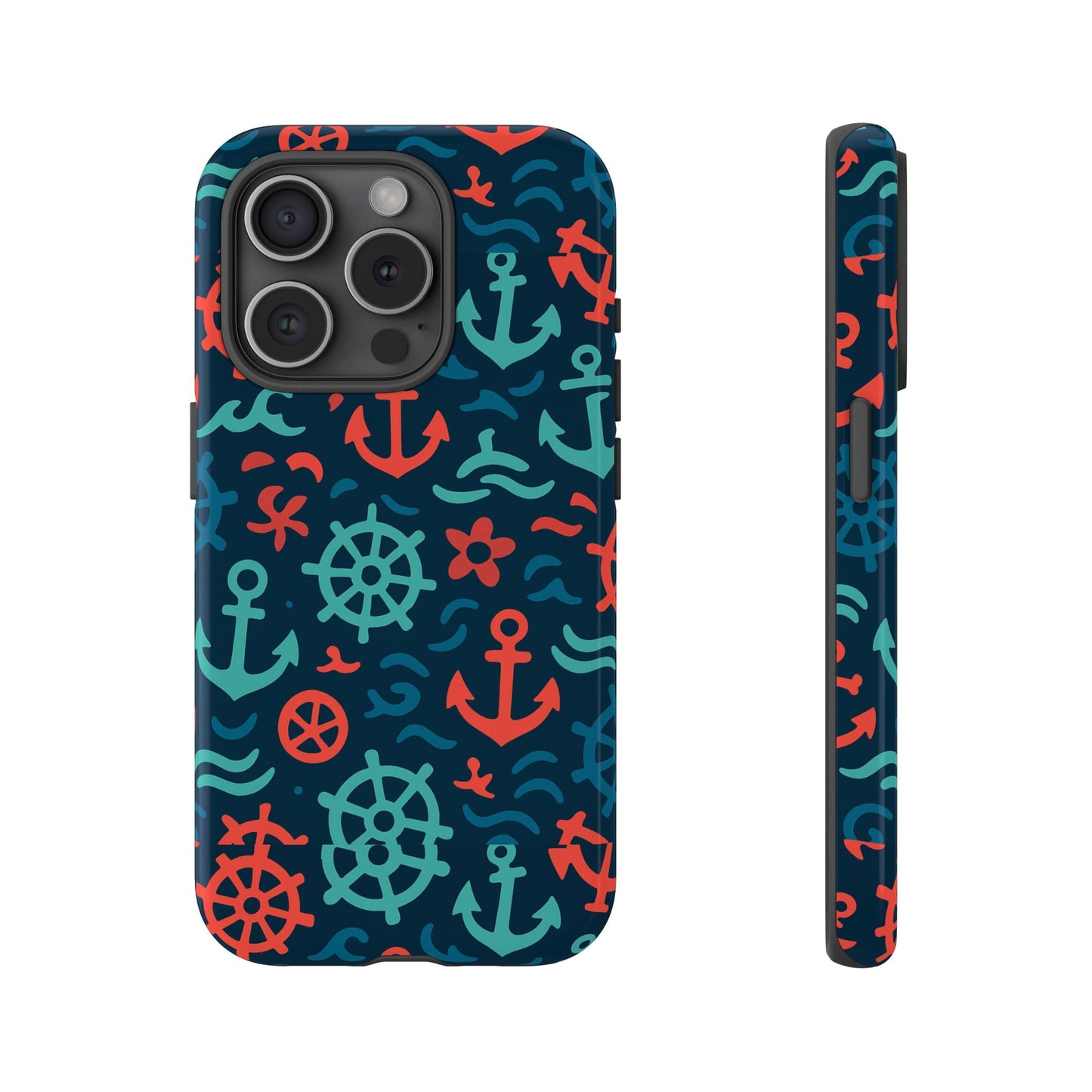 vibrant nautical multicolour 3d wrap protective phone case with retro design for men and women stylish accessory compatible with iphone 13, 14, 15 & 16 – all models including pro, pro max & plus
