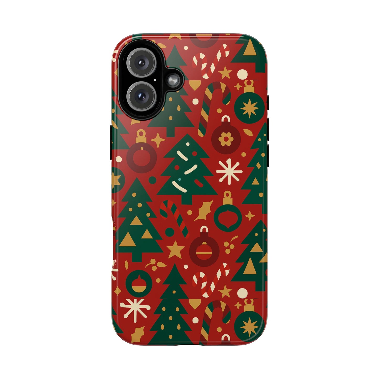 festive red christmas phone case with 3d wrap design – vibrant protection for iphone 13, 14, 15 & 16 – all models including pro, pro max & plus