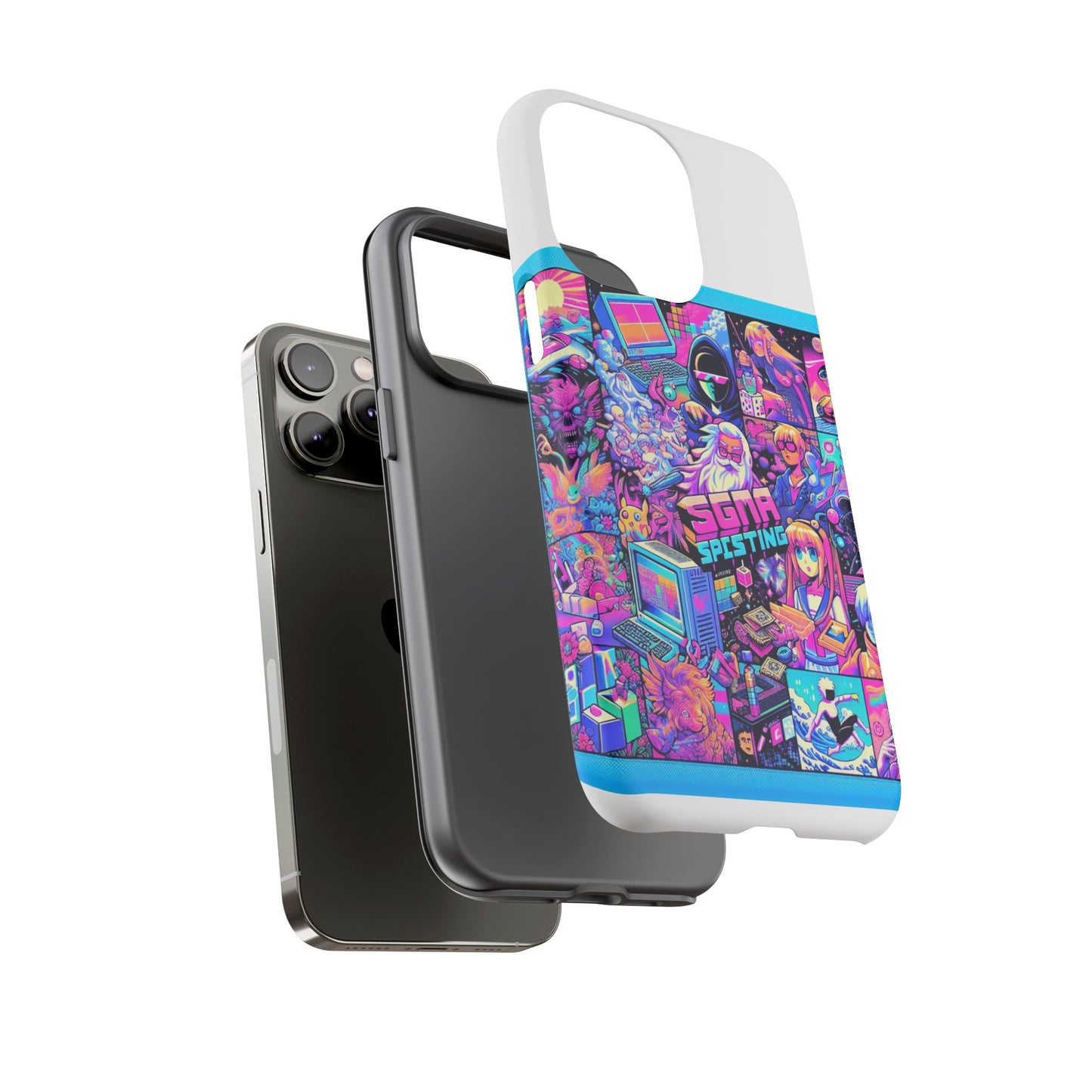 sigma sprinting vibrant protective phone case for smartphones, 3d wrap design with uv protection, durable shock absorbent material, ideal gift for anime and comic lovers