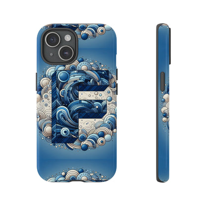 Blue Alphabet F Phone Case for iPhone and Android Durable Shockproof Cover with 3D Wrap Design and UV Protection