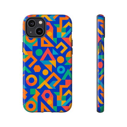 Multicolour Geometric 3D Wrap Protective Phone Case – Vibrant Accessory for Creative Individuals Compatible with iPhone 13, 14, 15 & 16 – all models including Pro, Pro Max & Plus