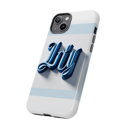 Vibrant 3D Blue Alphabet Protective Phone Case Stylish Accessory for Creative Individuals Compatible with iPhone 13, 14, 15 & 16 – all models including Pro, Pro Max & Plus