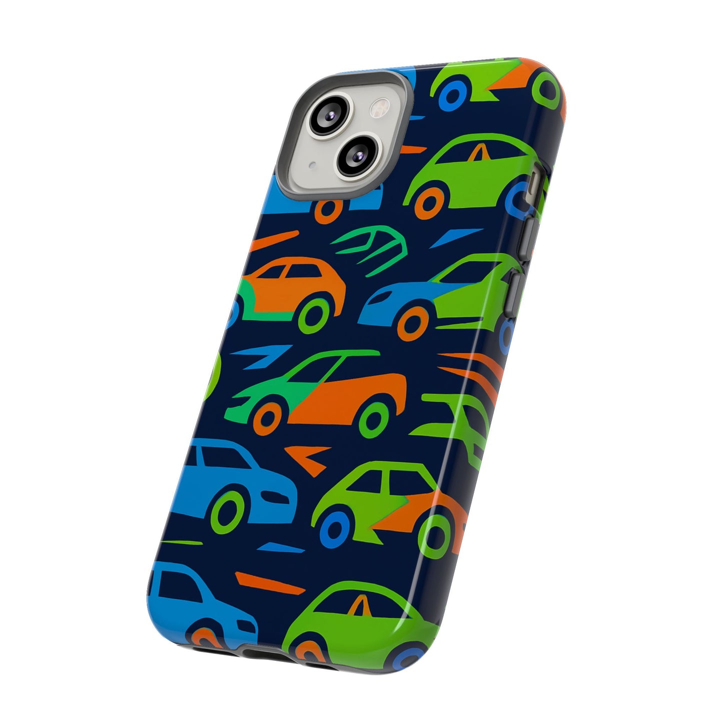 vibrant 3d car pattern protective phone case for expressive individuals stylish accessory compatible with iphone 13, 14, 15 & 16 – all models including pro, pro max & plus