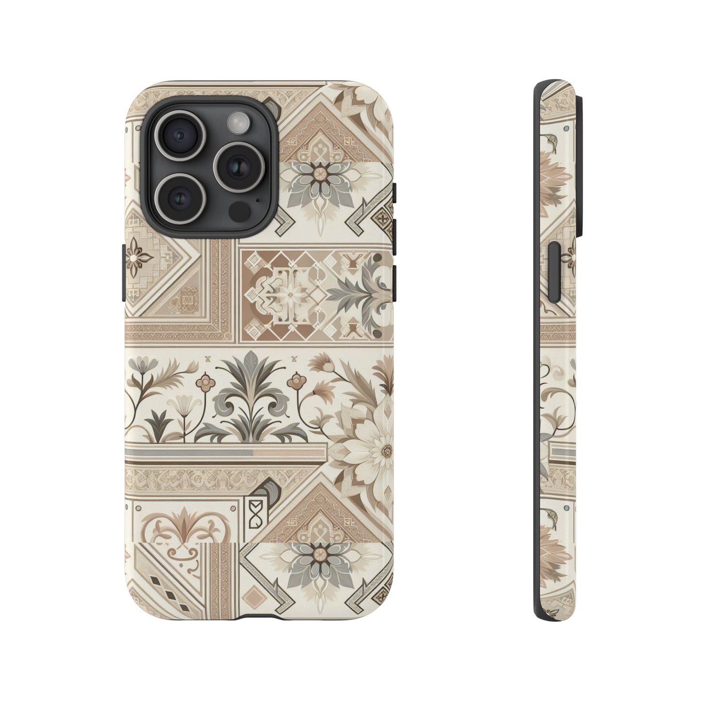 pattern image 5 vibrant 3d phone case for anime and comic fans with ornate tile design, stylish protective cover, suitable for all iphone models including pro max