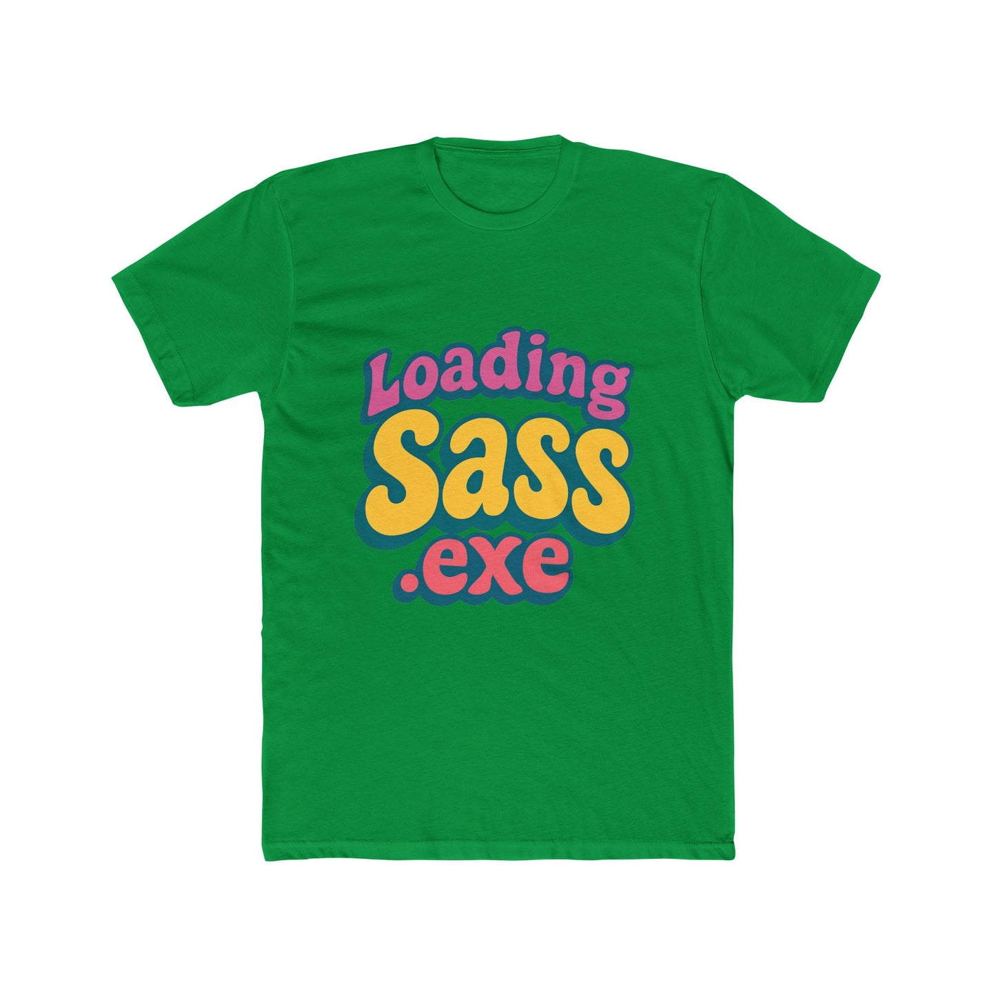 loading sass .exe meme multicolor 1 unisex t-shirt – funny graphic tee for all genders, trendy viral print, comfortable cotton casual wear