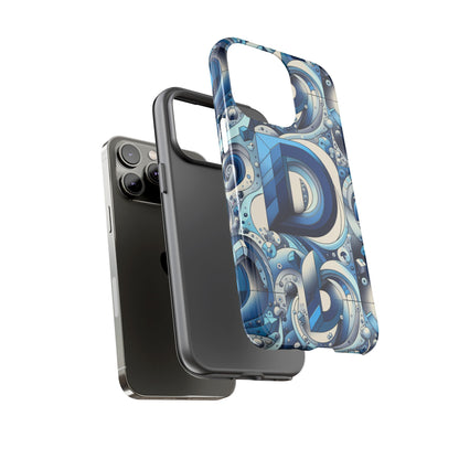 Blue Alphabet D Phone Case with 3D Wrap and Shock Absorption for Kids and Teens Durable TPU Cover with Vivid Print and UV Protection