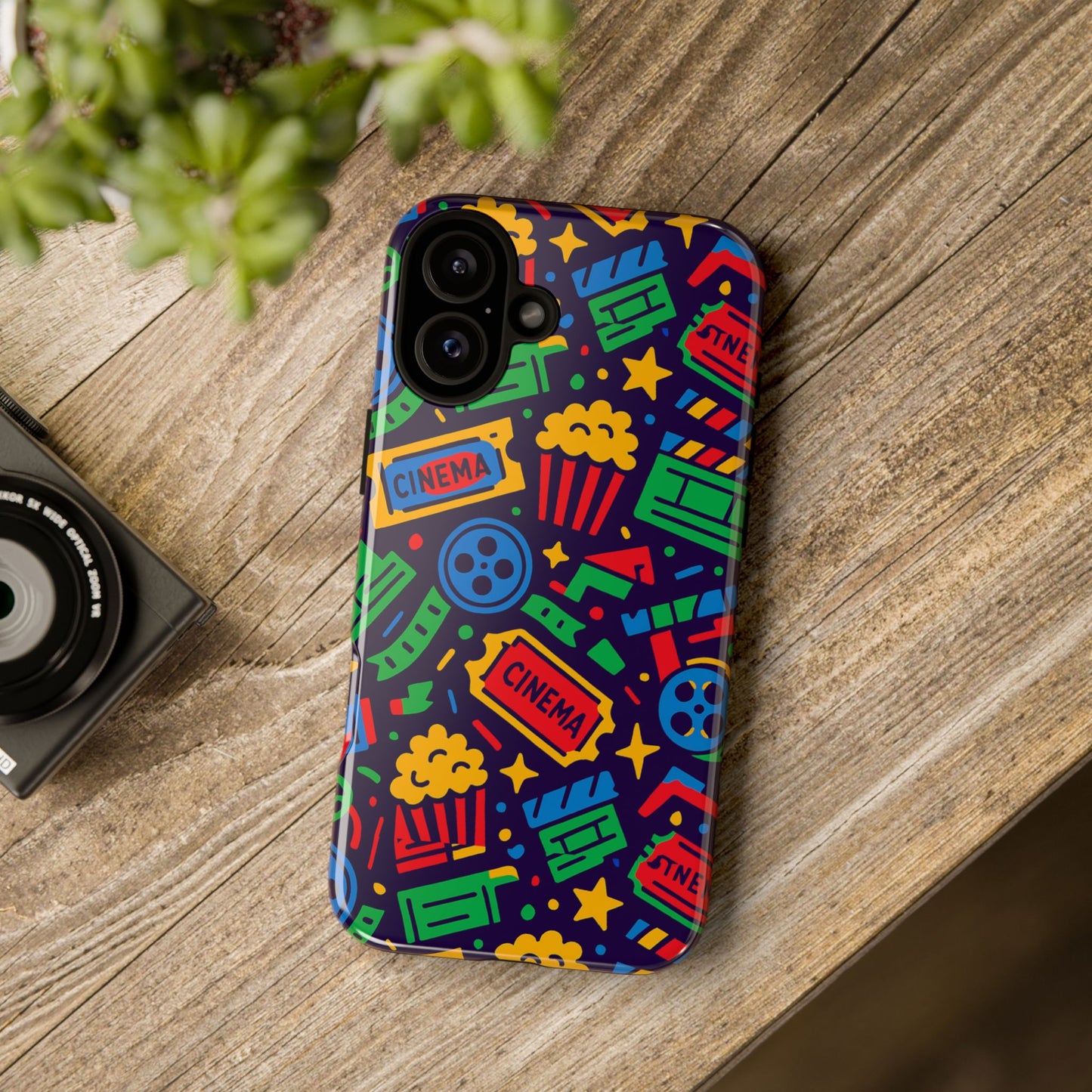 vibrant multicolour cinema-themed 3d wrap protective phone case for self-expression stylish protection compatible with iphone 13, 14, 15 & 16 – all models including pro, pro max & plus