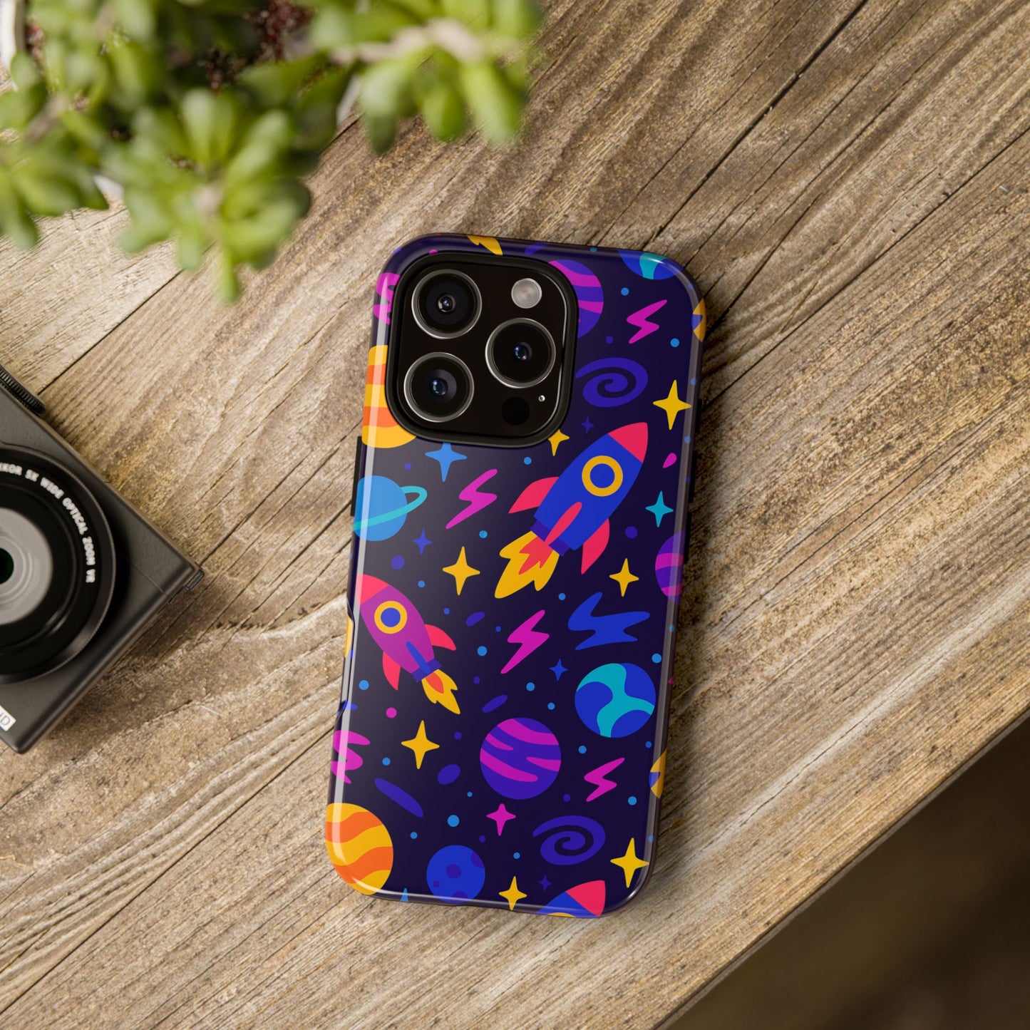 vibrant 3d wrap protective phone case with playful space theme for stylish self-expression compatible with iphone 13, 14, 15 & 16 – all models including pro, pro max & plus
