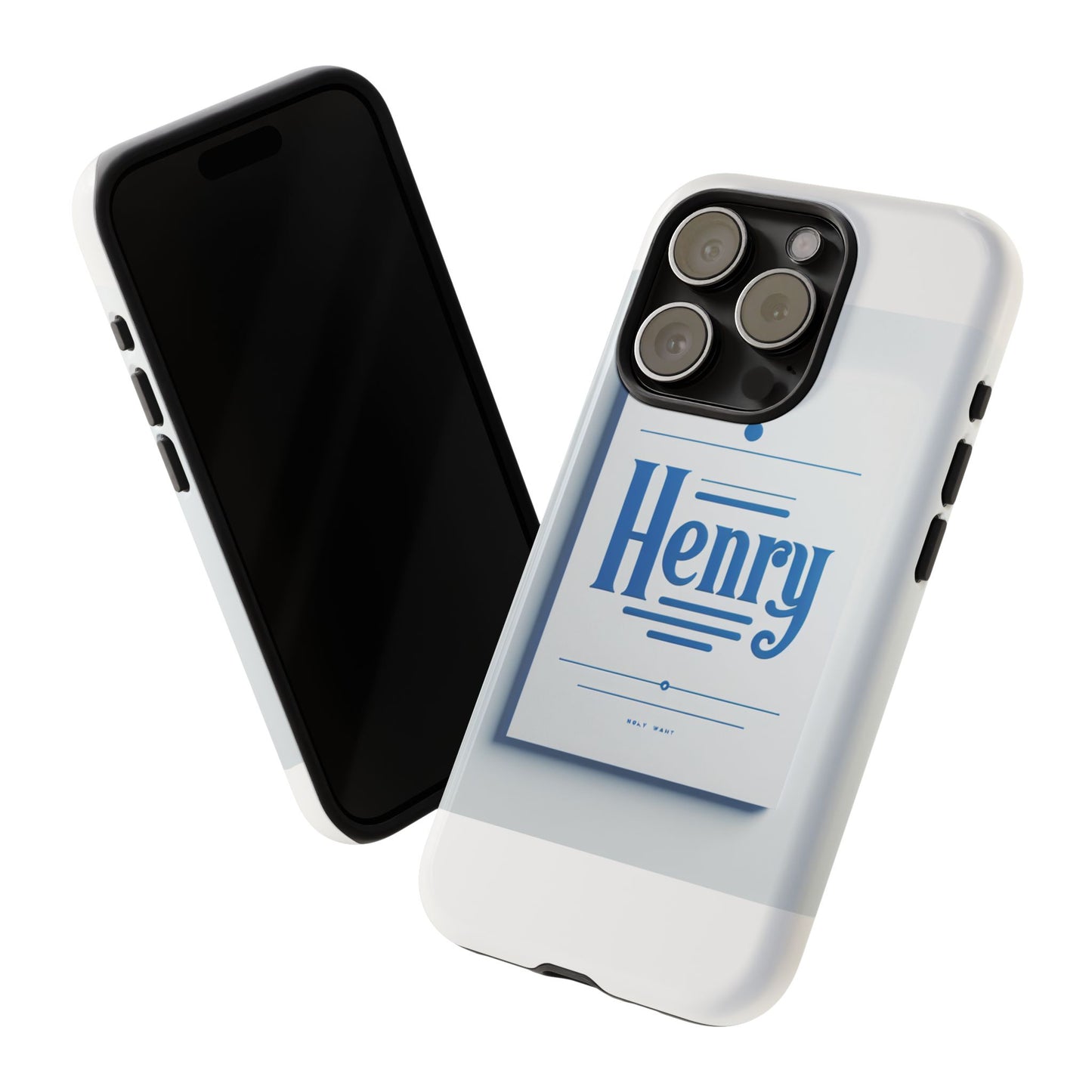 stylish blue typographic phone case for men and women, durable protection, unique design, compatible with iphone 13, 14, 15 & 16 – all models including pro, pro max & plus