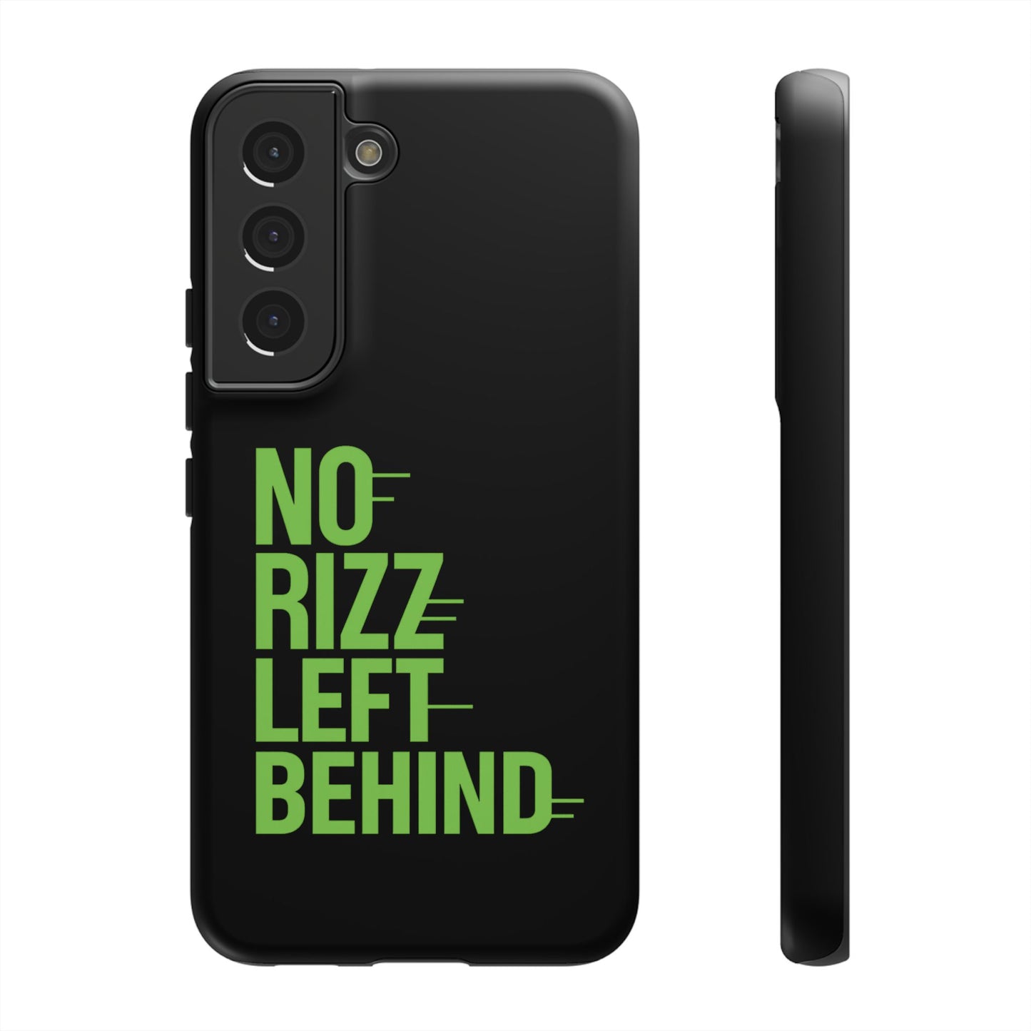tough phone case - no rizz left behind, durable protection, shock absorbent, stylish design, perfect gift for adults, supports wireless charging, uv protected, lightweight accessory