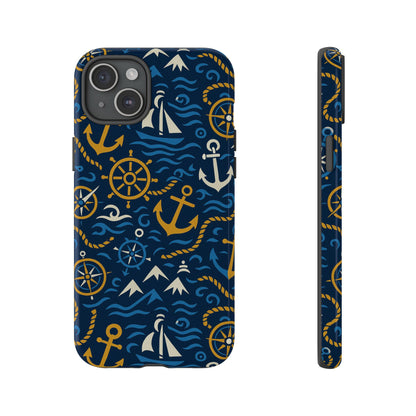 Vibrant Nautical Blue Phone Case with 3D Anchor Design for Stylish Protection Compatible with iPhone 13, 14, 15 & 16 – all models including Pro, Pro Max & Plus