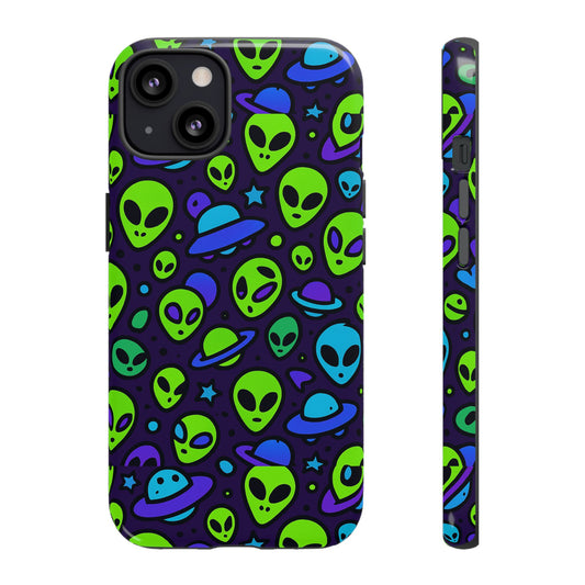 Vibrant Alien 3D Wrap Protective Phone Case in Multicolour Design for Fun Smartphone Accessories Compatible with iPhone 13, 14, 15 & 16 – all models including Pro, Pro Max & Plus