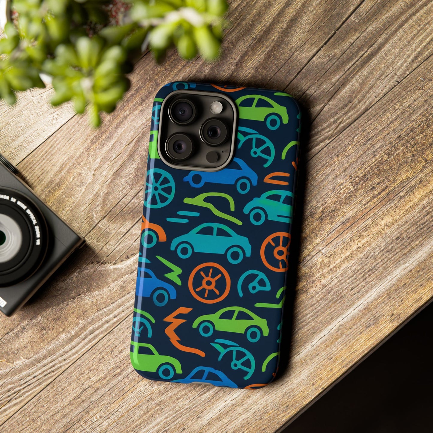 vibrant 3d car design protective phone case for kids and teens - playful multicolour style - stylish protection for everyday use - compatible with iphone 13, 14, 15 & 16 – all models including pro, pro max & plus