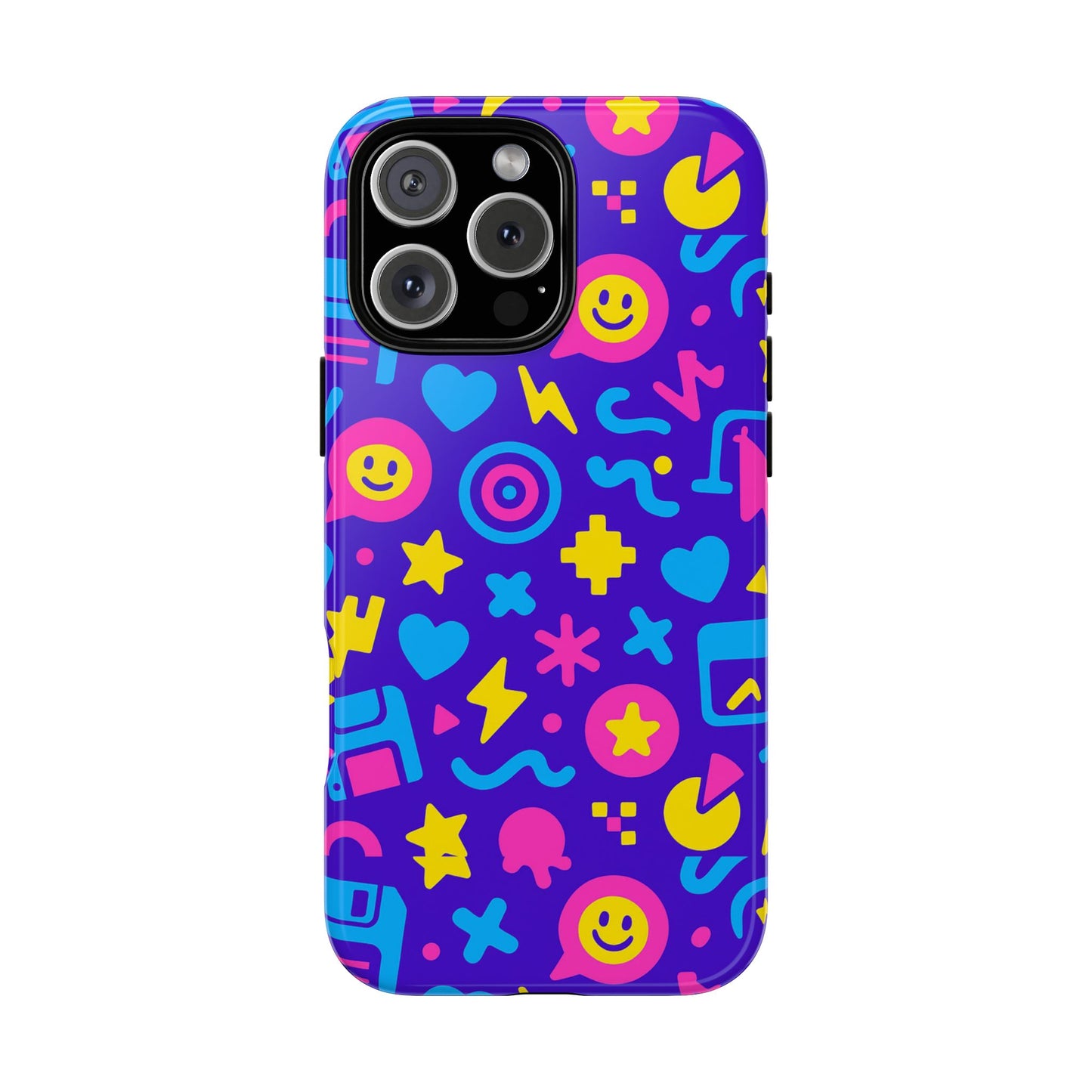 multicolor y2k protective phone case with 3d wrap design – fun and playful accessory compatible with iphone 13, 14, 15 & 16 – all models including pro, pro max & plus