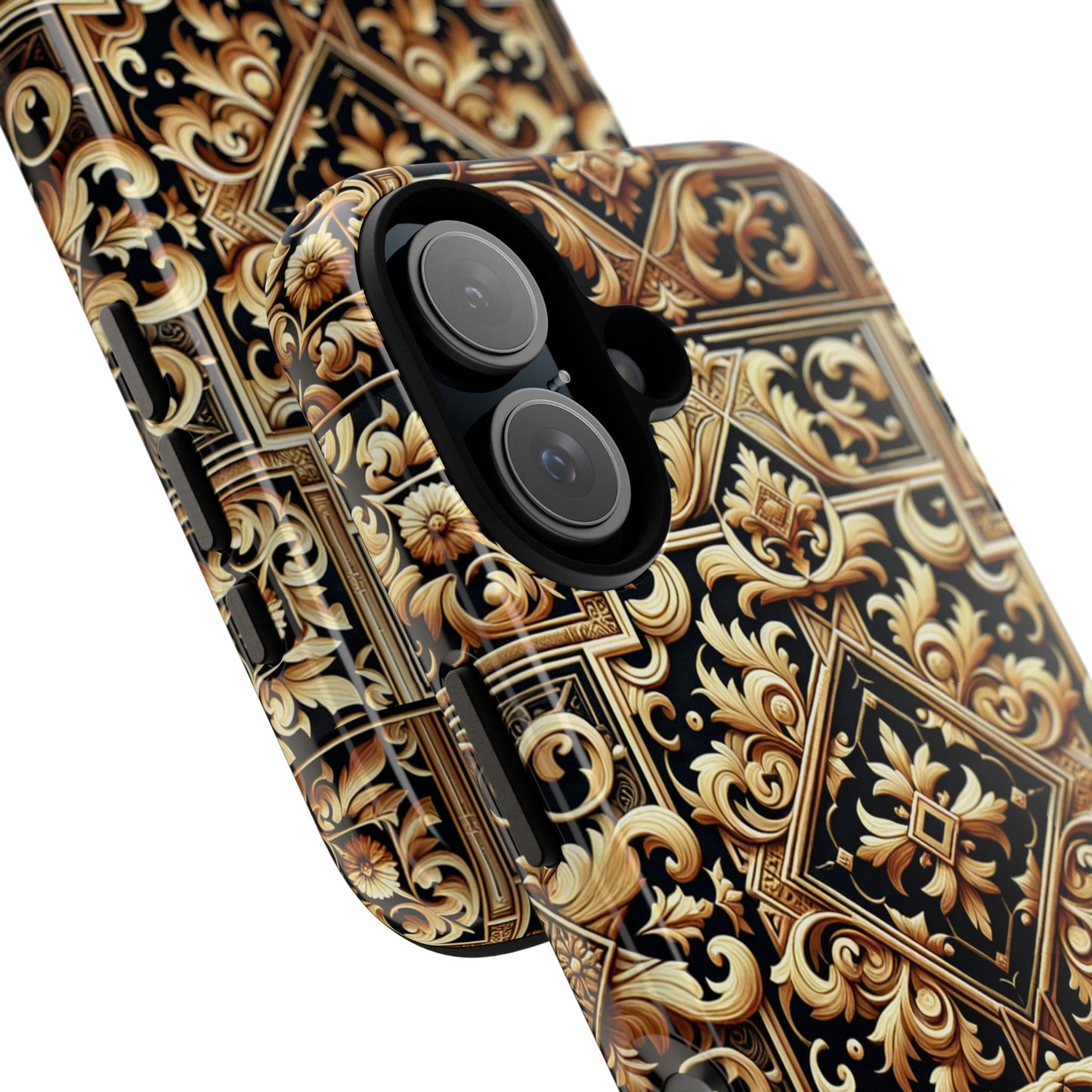 pattern image 3 vibrant shockproof phone case for anime and comic fans, ornate baroque design, stylish protection, compatible with iphone 13, 14, 15 & 16 – all models including pro, pro max & plus