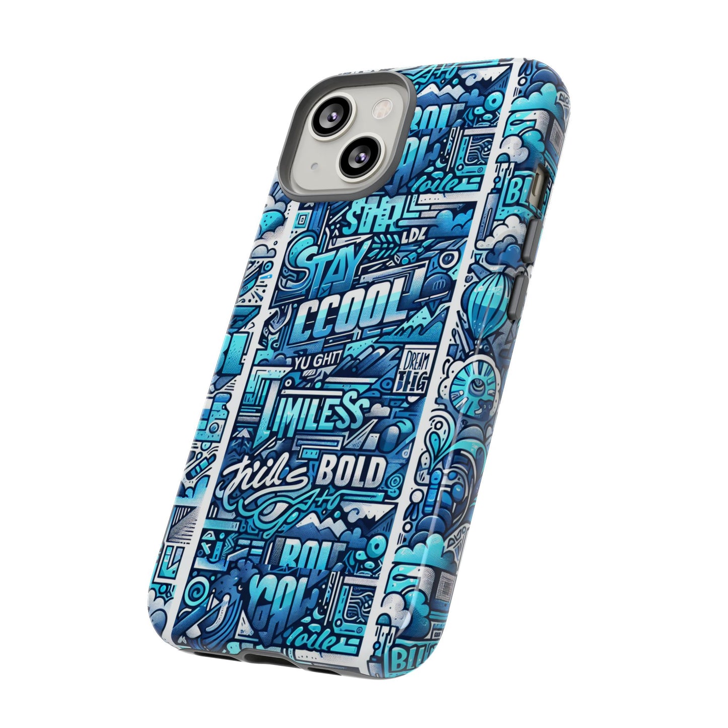 vibrant artistic 3d wrap phone case in blue for trendsetters – stylish protection compatible with iphone 13, 14, 15 & 16 – all models including pro, pro max & plus