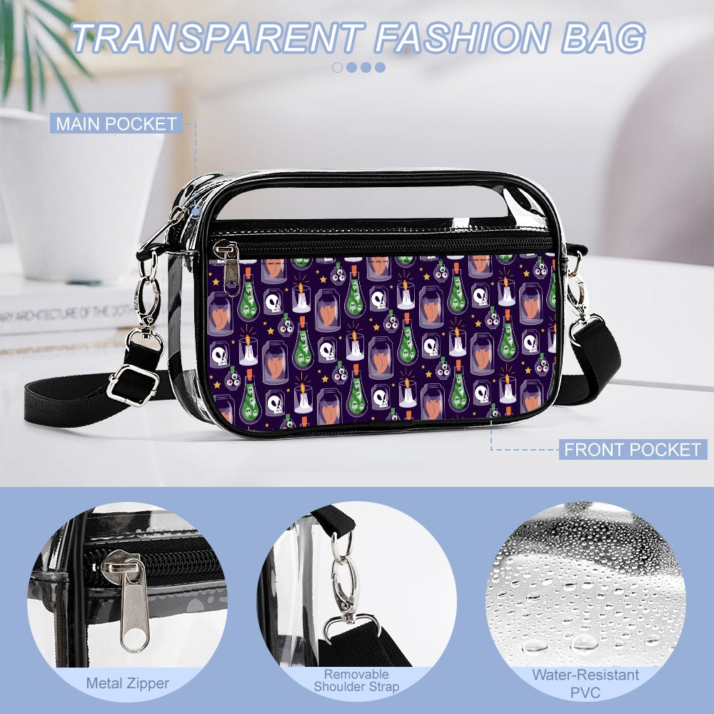transparent pvc satchel bag small shoulder bag for work travel durable stylish design suitable for men women kids casual use lightweight washable perfect gift for friends