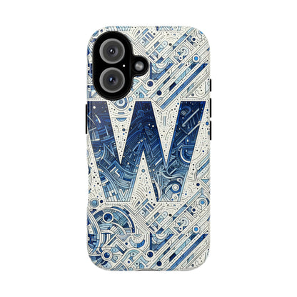 Blue Alphabet W Phone Case for Smartphones - Vibrant 3D Wrap Design with Shock Absorption and UV Protection, Suitable for Fans of Anime, Comics, and Unique Accessories