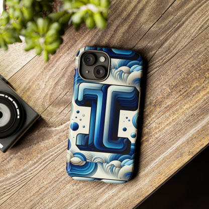 Blue Alphabet T Phone Case with 3D Wrap Design for Kids and Teens Shockproof TPU Cover with Vivid Colours and Anime-Inspired Graphics