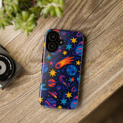 Vibrant 3D Space Design Protective Phone Case for Stylish Protection and Self-Expression Compatible with iPhone 13, 14, 15 & 16 – all models including Pro, Pro Max & Plus