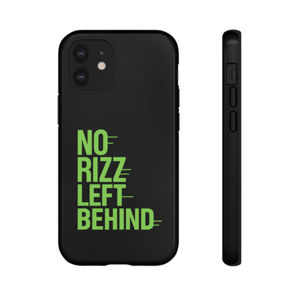 Tough Phone Case - No Rizz Left Behind, Durable Protection, Shock Absorbent, Stylish Design, Perfect Gift for Adults, Supports Wireless Charging, UV Protected, Lightweight Accessory