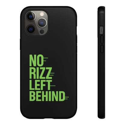 Tough Phone Case - No Rizz Left Behind, Durable Protection, Shock Absorbent, Stylish Design, Perfect Gift for Adults, Supports Wireless Charging, UV Protected, Lightweight Accessory