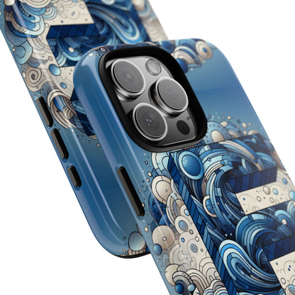 Blue Alphabet F Phone Case for iPhone and Android Durable Shockproof Cover with 3D Wrap Design and UV Protection