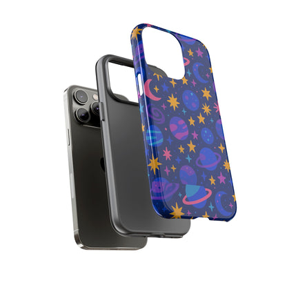 Vibrant Space Theme Protective Phone Case for Unisex – Colourful 3D Design Fashion Accessory Compatible with iPhone 13, 14, 15 & 16 – All Models Including Pro, Pro Max & Plus