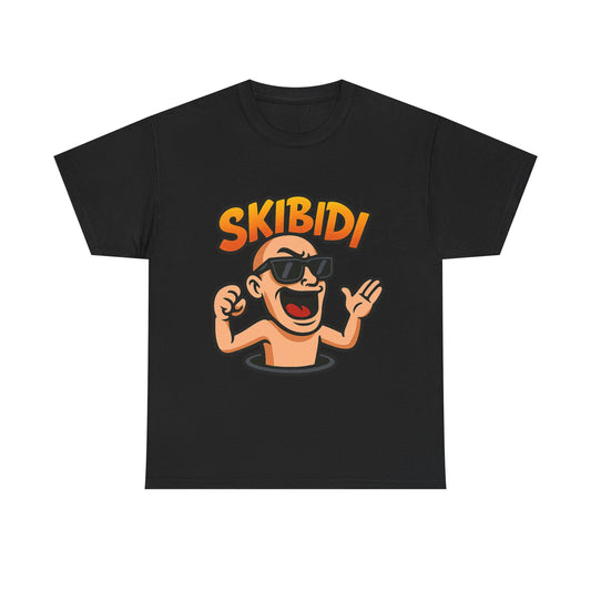 SKIBIDI Unisex Heavy Cotton Tee – Fun Graphic T-Shirt for Casual Wear, Stylish and Comfortable Tee for Everyday Outfits, Perfect Gift for Friends and Family.