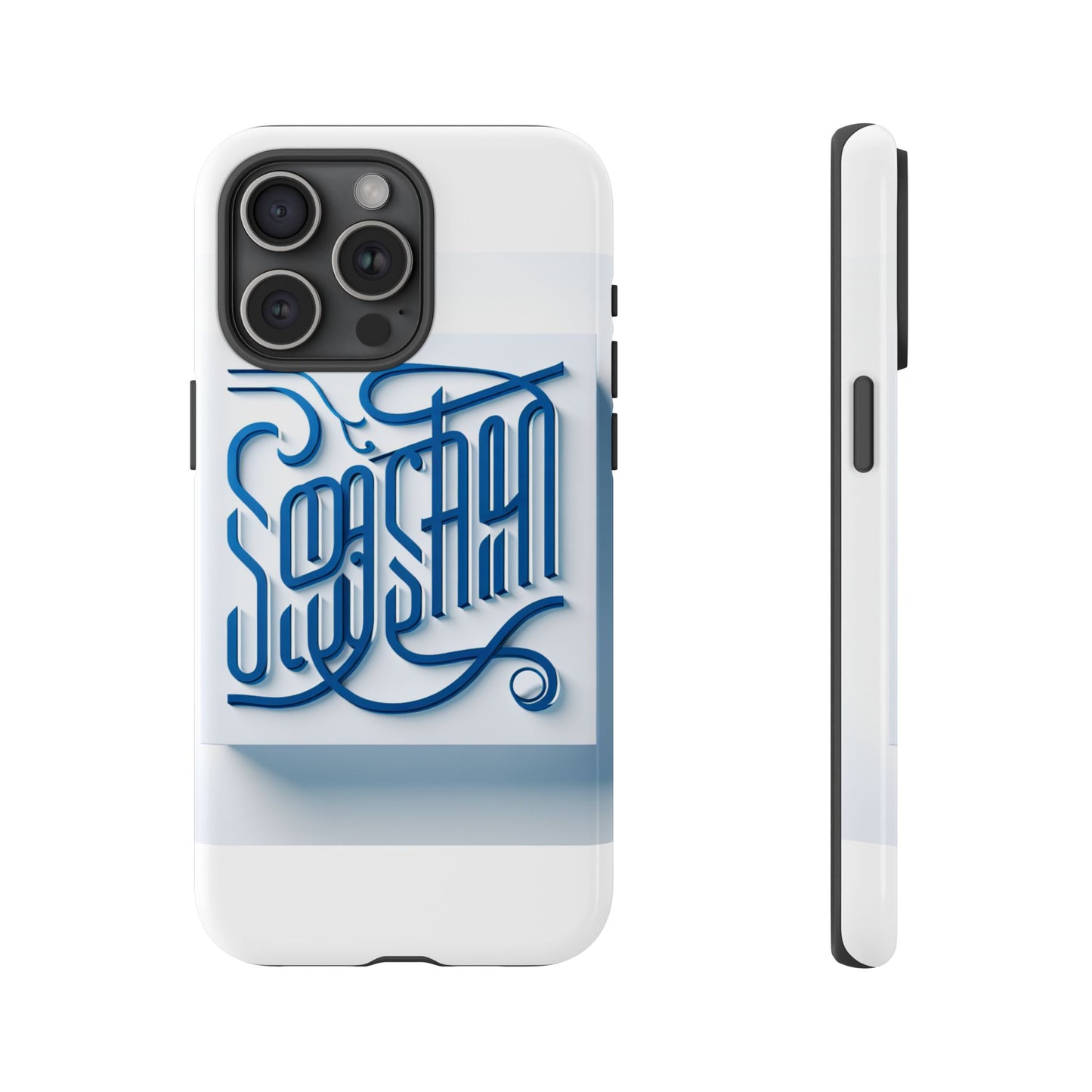 vibrant blue 3d alphabet phone case for stylish protection and unique expression compatible with iphone 13, 14, 15 & 16 – all models including pro, pro max & plus