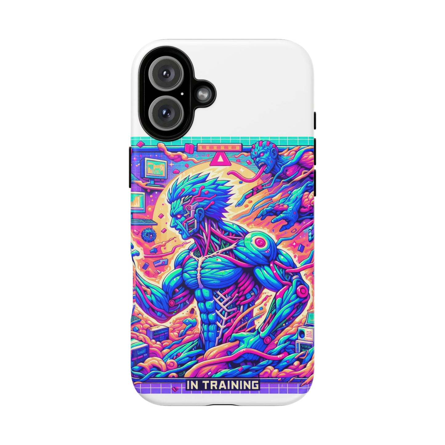 giga chad in training protective phone case for anime fans