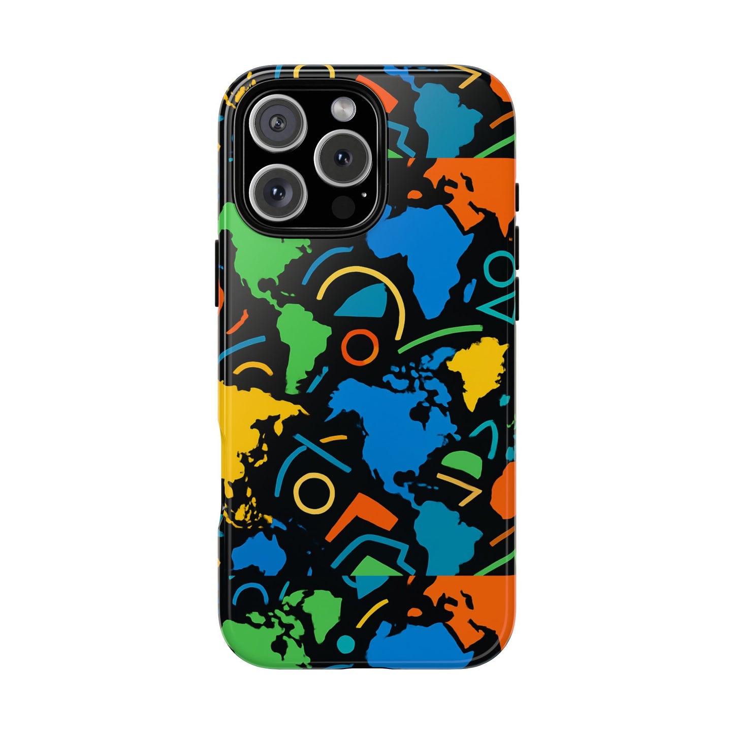 multicolour 3d geometric phone case for stylish protection and individuality compatible with iphone 13, 14, 15 & 16 – all models including pro, pro max & plus