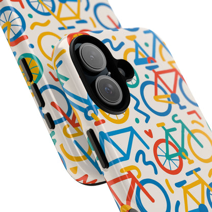 Vibrant 3D Bicycle Print Protective Phone Case – Colourful Unisex Accessory for Style and Fun – Compatible with iPhone 13, 14, 15 & 16 – All Models Including Pro, Pro Max & Plus
