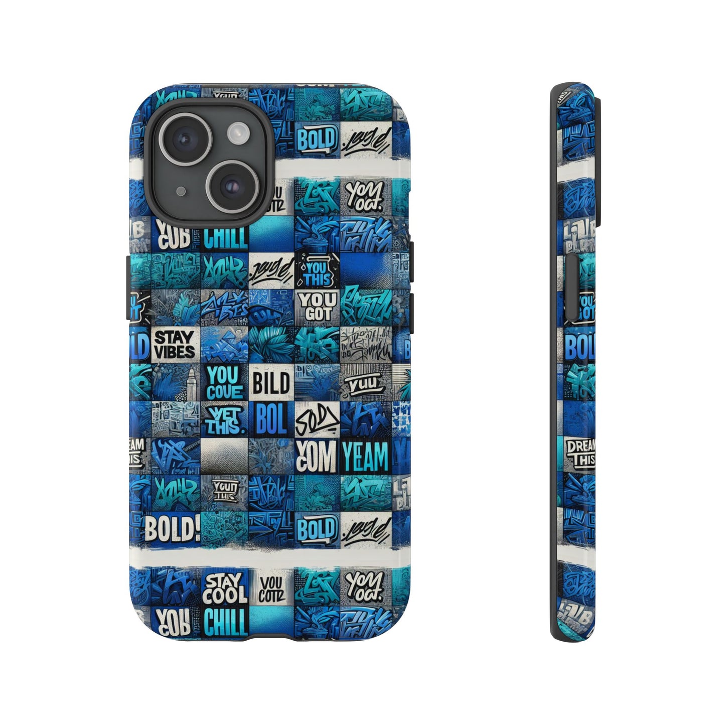 vibrant 3d graphic protective phone case with blue design – playful accessory for stylish protection compatible with iphone 13, 14, 15 & 16 – all models including pro, pro max & plus